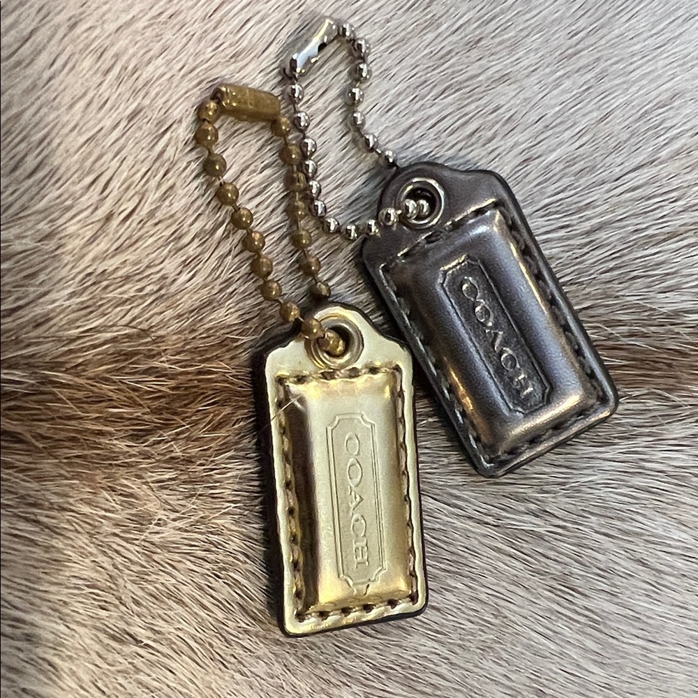 Coach Metallic Keychain Set in Gold and Silver